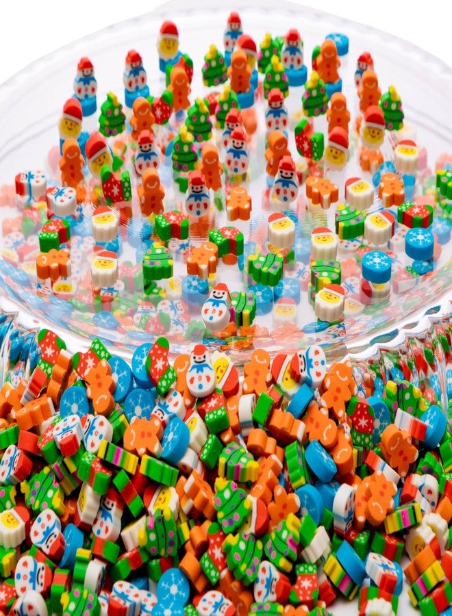 RONDURE 300 PCS Mini Christmas Erasers for Kids Bulk, Assorted Christmas Erasers for Classroom Rewards, Holiday Party Favors - Image 5